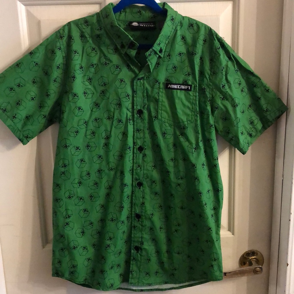 **3/$20** Minecraft button down shirt, NWOT